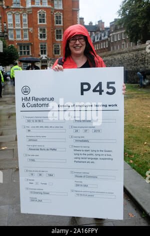 College Green, London, UK. 24. September 2019. Die demonstranten stehen außerhalb des Parlaments. Quelle: Matthew Chattle/Alamy leben Nachrichten Stockfoto