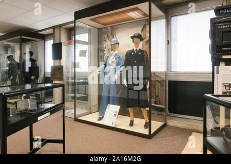 Paris, Frankreich, Sept 03, 2019: Ausstellung in der 'Musee de la Prefecture de Paris", (Polizei Museum) in Paris, Frankreich. Stockfoto