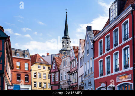 Fachwerkhäuser in der alten Hansestadt Hafen, Stade, Niedersachsen, Deutschland, Europa Stockfoto