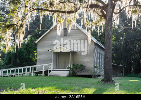 Alte methodistische Kirche, Columbia City neue Mt. Zion UMC, in Columbia City, Florida. Stockfoto