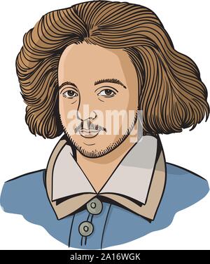 Christopher Marlowe isolierte Porträt, Vektor Stock Vektor