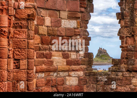 Lindisfarne Schloß, Northumberland, UK Stockfoto