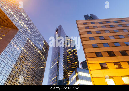 Paris, Frankreich, Sept 03, 2019: Wolkenkratzer im Geschäftsviertel La Defense Paris Frankreich Stockfoto