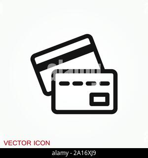 Kreditkarte Symbol Vektor, in trendigen flachen Stil Stock Vektor