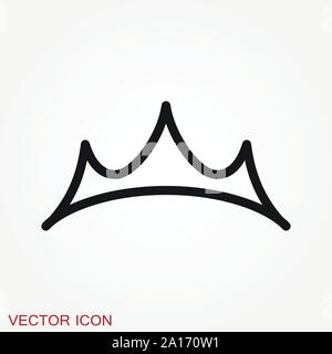 Vektor Diadem Symbol in flacher Form. Abbildung der königlichen Krone. Stock Vektor