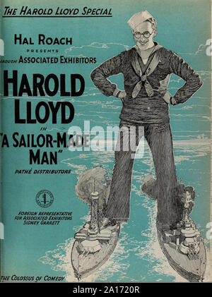 Harold Lloyd in einem Sailor gemacht Mann 1922 - Werbemittel Plakat - Stummfilmzeit Stockfoto