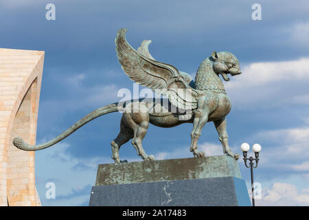 Kasan, Russland - 15. SEPTEMBER 2019: Kazan Familie Mitte in Kazan Stadt der Republik Tatarstan. Stockfoto