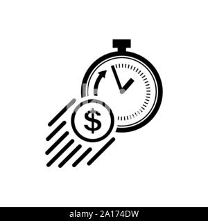 Symbol „Zeit ist Geld“. Fast Money-Konzept. Stock Vektor