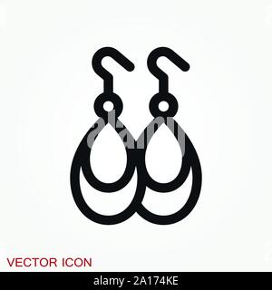 Symbol für Ohrringe. Vektor-Illustration von Perle Ohrringe Vektor-Symbol Stock Vektor