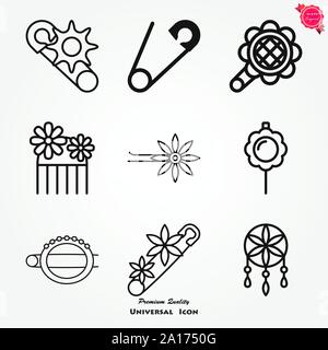 Brosche Symbol. Flache Bauweise isoliert Vektorgrafiken Stock Vektor