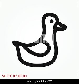 Duck-Symbol. Farm Ente Vektor-Symbol für Web-Design Stock Vektor