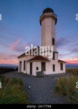 Zeigen Sie Wilson Lighthouse in der Nähe von Port Townsend, Washington Stockfoto