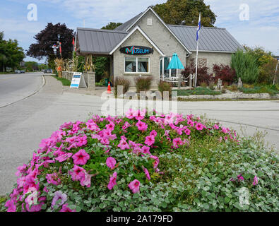 Eine kleine, aber schöne Stadt an der Georgian Bay, mit einem grossen Hafen ist Meaford, Ontario, Kanada, Nordamerika Stockfoto