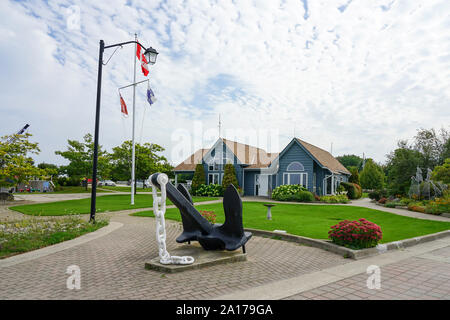 Eine kleine, aber schöne Stadt an der Georgian Bay, mit einem grossen Hafen ist Meaford, Ontario, Kanada, Nordamerika Stockfoto