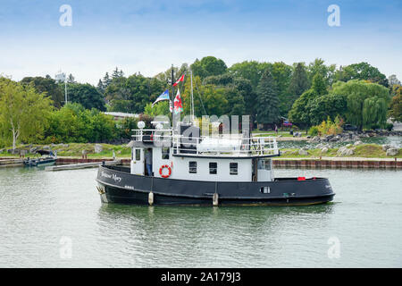 Eine kleine, aber schöne Stadt an der Georgian Bay, mit einem grossen Hafen ist Meaford, Ontario, Kanada, Nordamerika Stockfoto