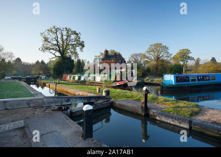 Stratford-upon-Avon Canal an lapworth. Warwickshire. UK. Stockfoto