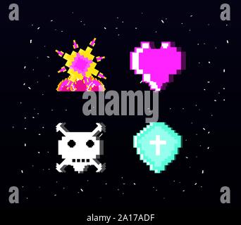 Classic Video Game Konsole von Münzen Vector Illustration Design Stock Vektor