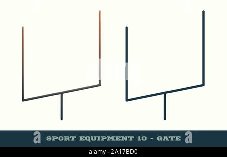Vektor rugby Tor Symbol. Spiel Equipment. Professionelle Sport, klassischen amerikanischen Fußball Tore für offizielle Wettkämpfe und Turniere. Isolierte illust Stock Vektor