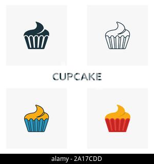 Cupcake Symbol. Dünne Linie symbol Design von Coffe Shop icon Sammlung. UI und UX. Kreative einfache Cupcake Symbol für Web und mobile Stock Vektor
