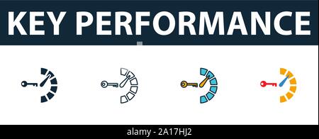 Key Performance Icon Set. Premium Symbol in verschiedenen Stilen vom Kundendienst icons Collection. Kreative Key Performance Symbol, Umriss Stock Vektor