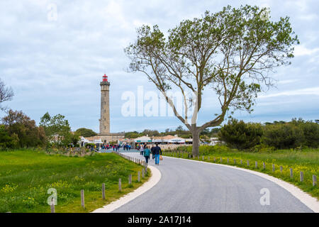 Saint Clement des Baleines, Frankreich - Mai 09, 2019: Das Phare de Ré Leuchtturm auf der Insel Ile de Re, Frankreich Stockfoto