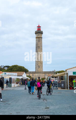 Saint Clement des Baleines, Frankreich - Mai 09, 2019: Das Phare de Ré Leuchtturm auf der Insel Ile de Re, Frankreich Stockfoto