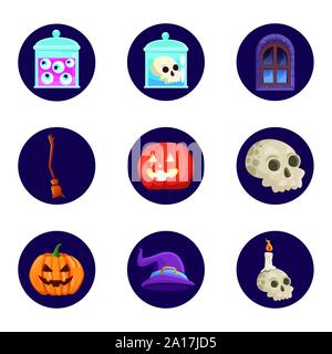 Bündel von Halloween set Symbole Stock Vektor