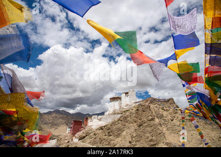 Blick auf tsemo Maitreya Tempel in Leh, Ladakh, Indien Stockfoto