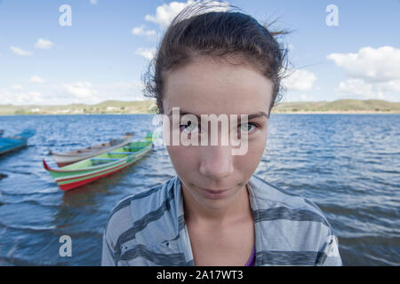 Native junge Frau von Pao De Acucar, Alagoas, Brasilien Stockfoto