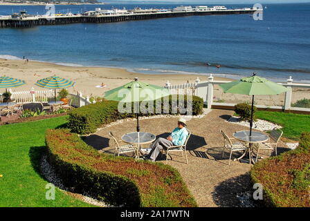 Aus Gründen der Meer und Sand Inn Above Cowell Strand in der Stadt Santa Cruz auf Monterey Bay, Kalifornien Stockfoto