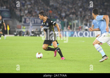 Rom, Italien. 22 Sep, 2019. Latium beat Parma 2-0 (Gol von unbeweglich und Marusic) für das vierte Match der italienischen Serie A im Stadio Olimpico von Rom. (Foto von Paolo Pizzi/Pacific Press) Quelle: Pacific Press Agency/Alamy leben Nachrichten Stockfoto
