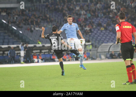 Rom, Italien. 22 Sep, 2019. Latium beat Parma 2-0 (Gol von unbeweglich und Marusic) für das vierte Match der italienischen Serie A im Stadio Olimpico von Rom. (Foto von Paolo Pizzi/Pacific Press) Quelle: Pacific Press Agency/Alamy leben Nachrichten Stockfoto