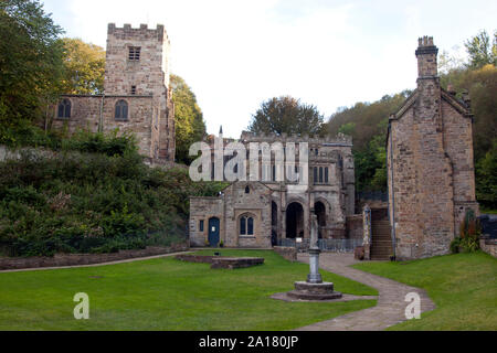 St. Winefrides Schrein Kirche, einem alten Pilgerweg Denkmal in Holywell, Flintshire, North Wales Stockfoto