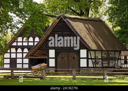 Museumshof Rahden, historisches Bauernhaus, Open-air Museum, Rhaden, Ostwestfalen-Lippe, Nordrhein-Westfalen, Deutschland Stockfoto