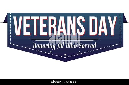 Veterans Day Banner Design auf weißem Hintergrund, Vector Illustration Stock Vektor