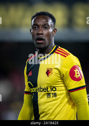 Watford, UK. 24 Sep, 2019. Danny Welbeck von Watford während der carabao Pokalspiel zwischen dem Watford und Swansea City an der Vicarage Road, Watford, England am 24. September 2019. Foto von Andy Rowland. Credit: PRiME Media Images/Alamy leben Nachrichten Stockfoto