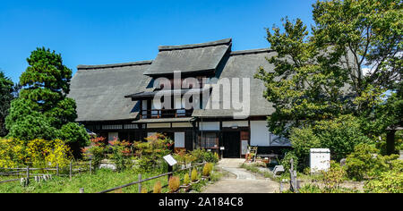 Takano kanzo Yashiki (ehemaliger Wohnsitz der Familie), ein traditionelles japanisches Haus in Koshu Shioyama, Stadt, Yamanashi, Japan Stockfoto