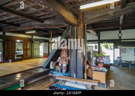 Takano kanzo Yashiki (ehemaliger Wohnsitz der Familie), ein traditionelles japanisches Haus in Koshu Shioyama, Stadt, Yamanashi, Japan Stockfoto