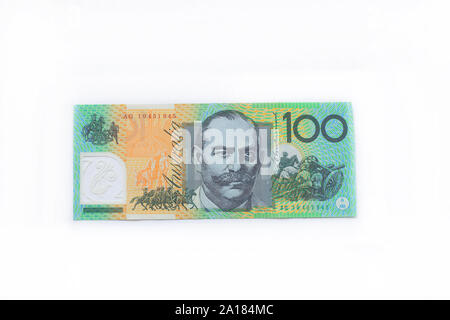 Einhundert US-Dollar, Australische Dollar, 100 $ Stockfoto