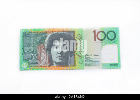 Einhundert US-Dollar, Australische Dollar, 100 $ Stockfoto