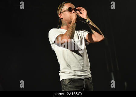 Highlights von Tag zwei von Leeds Festival in Bramham Park mit Fans noch einen Tag der Musik und Sonnenschein genießen. Mit: dappy Wo: Leeds, Großbritannien Wann: 24 Aug 2019 Quelle: Graham Finney/WANN Stockfoto