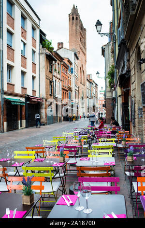 Café im Freien, Toulouse, Frankreich Stockfoto