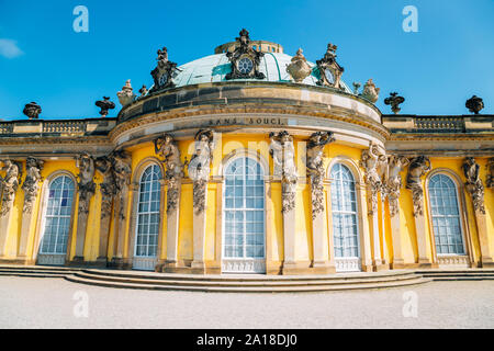 Schloss Sanssouci Sommer Palast am Park von Sanssouci in Potsdam, Deutschland Stockfoto