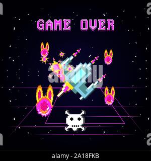 Classic Video Game Konsole von Münzen Vector Illustration Design Stock Vektor