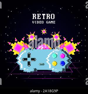 Classic Video Game Konsole von Münzen Vector Illustration Design Stock Vektor