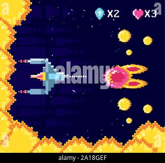 Classic Video Game Konsole von Münzen Vector Illustration Design Stock Vektor