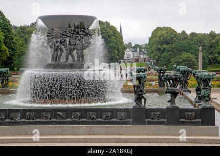 Brunnen in Vigeland Park (Frogner Park) Stockfoto