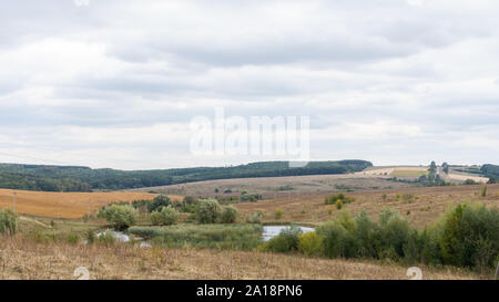 Herbst Tag in der Natur, Felder und Wiesen, natürlichen Hintergrund, Landschaft Stockfoto