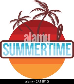 Strand Ferienhäuser Reisen anmelden Thema Sommerurlaub Vektor Stock Vektor