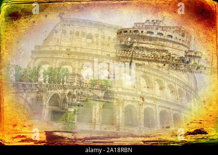 Rom Italien art Illustration design Malerei Stockfoto